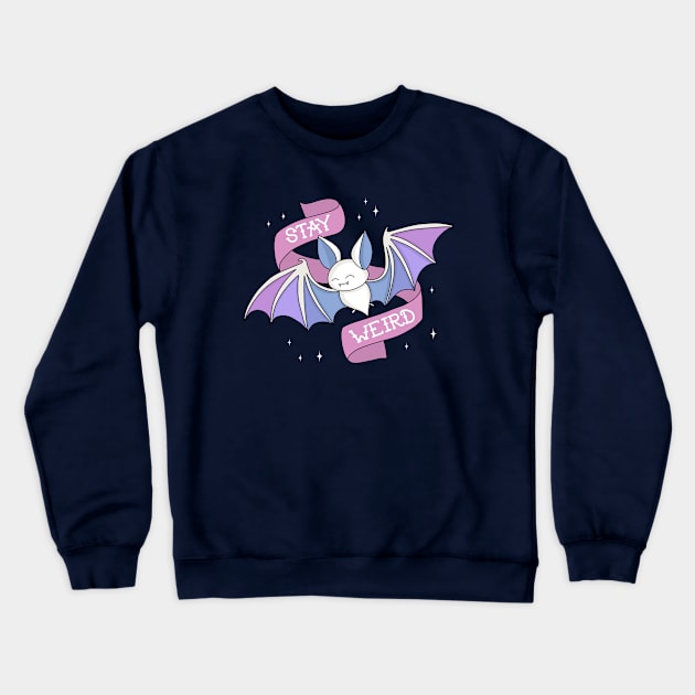 Pastel Goth Bat Crewneck Sweatshirt by valentinahramov